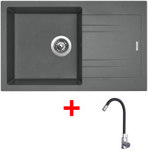 Sinks LINEA 780 Titanium + Elasta nerez/černá 